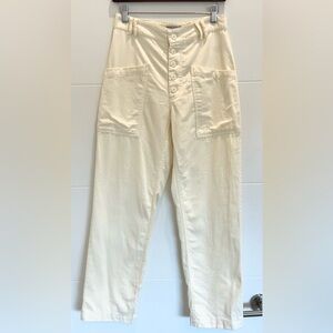 Urban Outfitters Cream High Rise Button Fly Pants Size 0